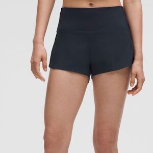 Lululemon True Navy High Rise Speed Up Shorts 2.5” Size 6